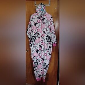 Vintage Hello Kitty one piece pajama with hoodie